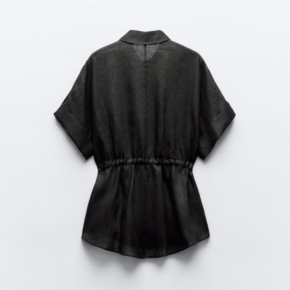 ZARA NWT 100% Linen Shirt Size M - Picture 2 of 6